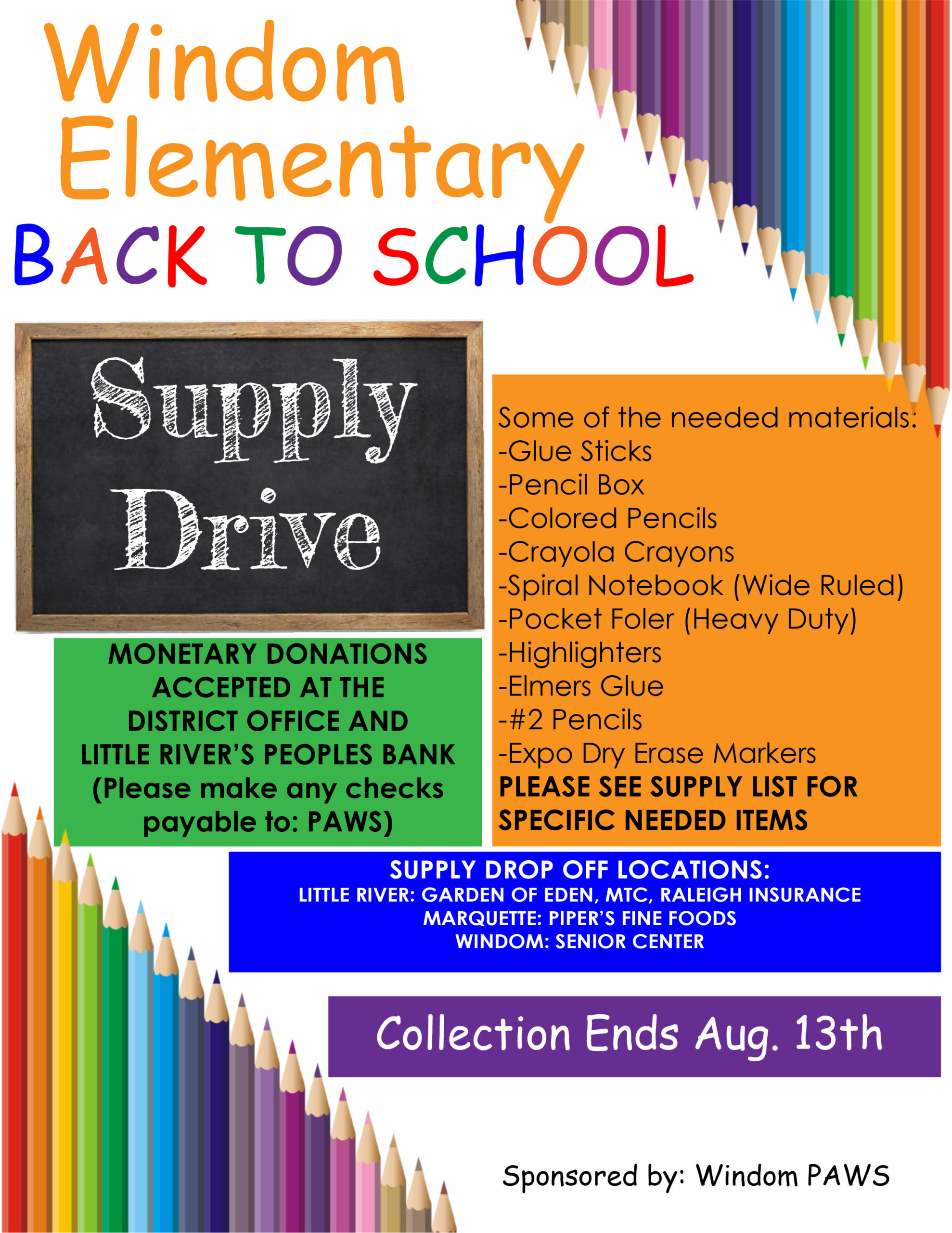 PAWS School Supply Drive